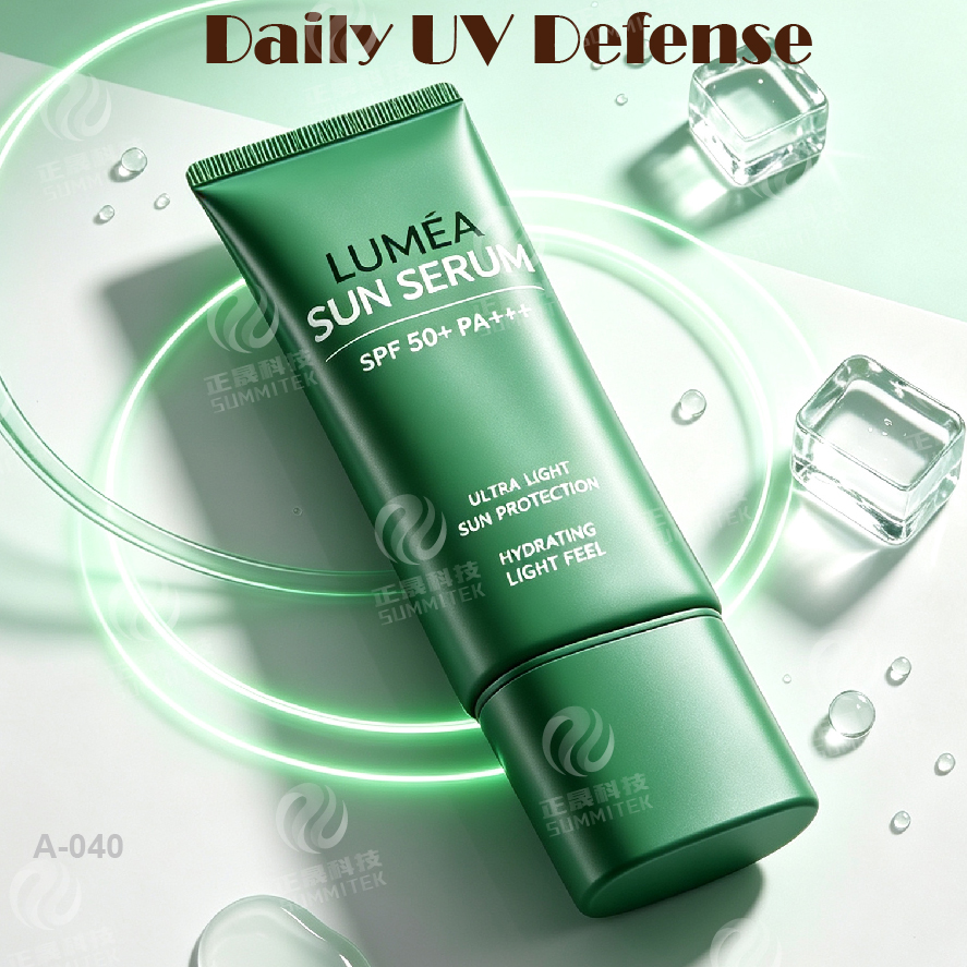 Sunscreen Plastic Tubes with Long Nozzle Green Screw cap