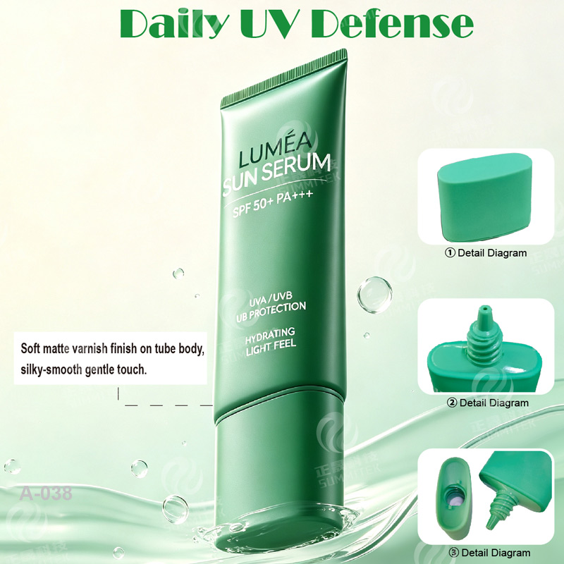 Sunscreen Cosmetic Tubes With Long Nozzle