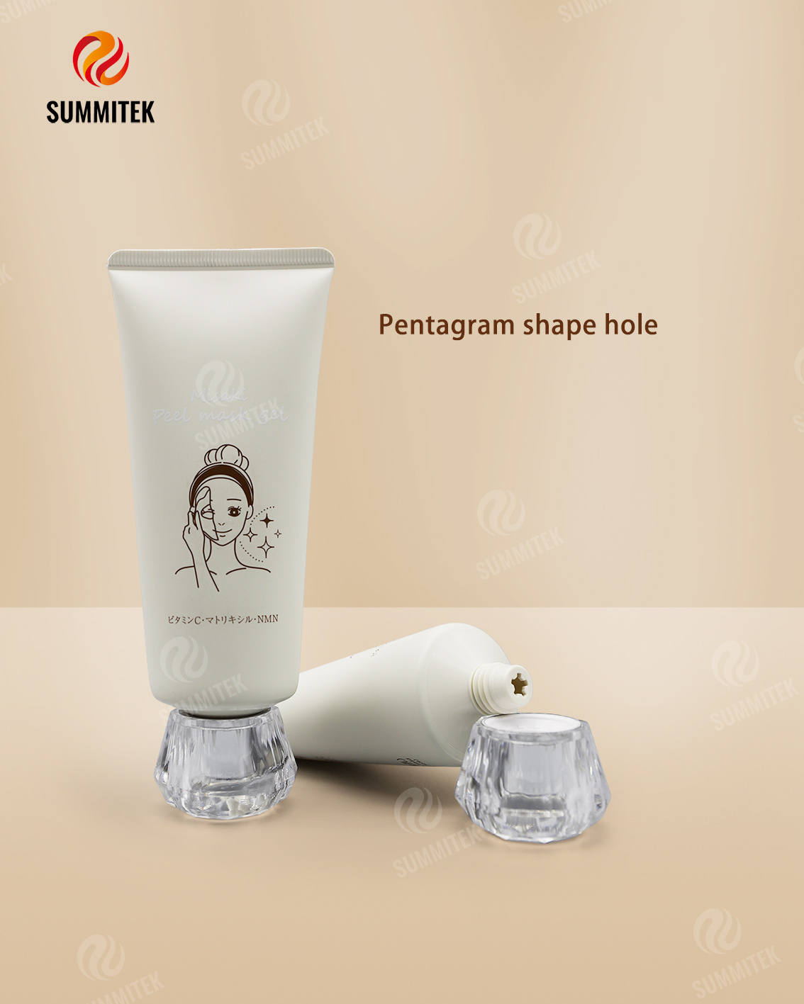 Special Orifice Tube with Crystal Gold Cap and Cute Round Cap
