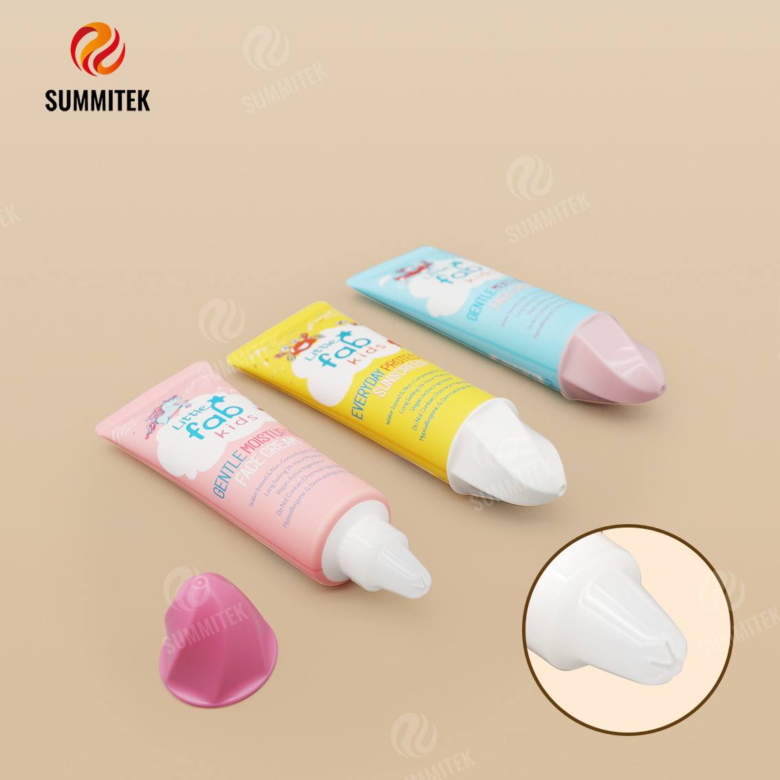 Kids Sunscreen and Moisturizer Tube with Ice Cream Push-On Cap