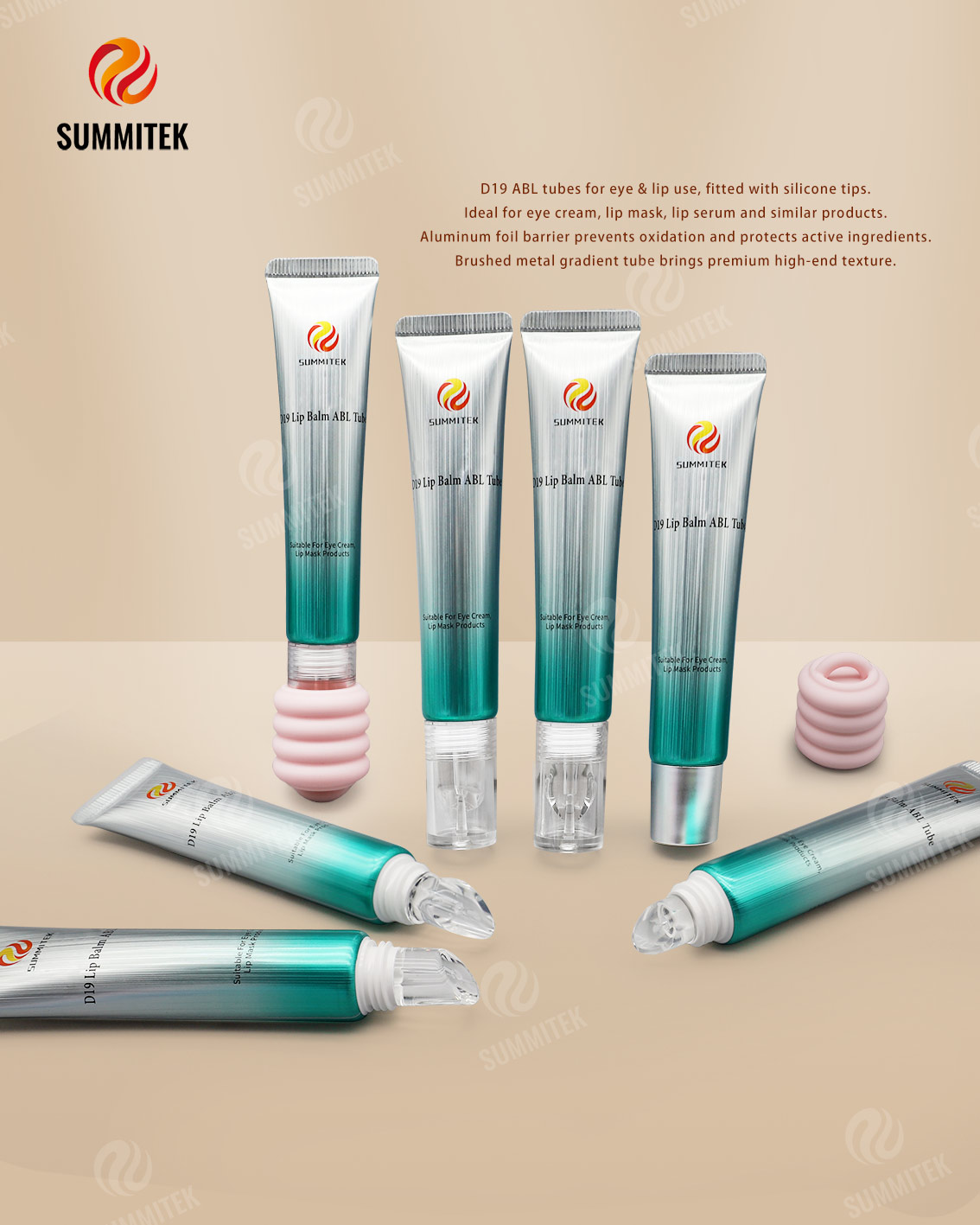 D19 ABL Tubes with Silicone Tip &mdash; Eye & Lip Care Packaging