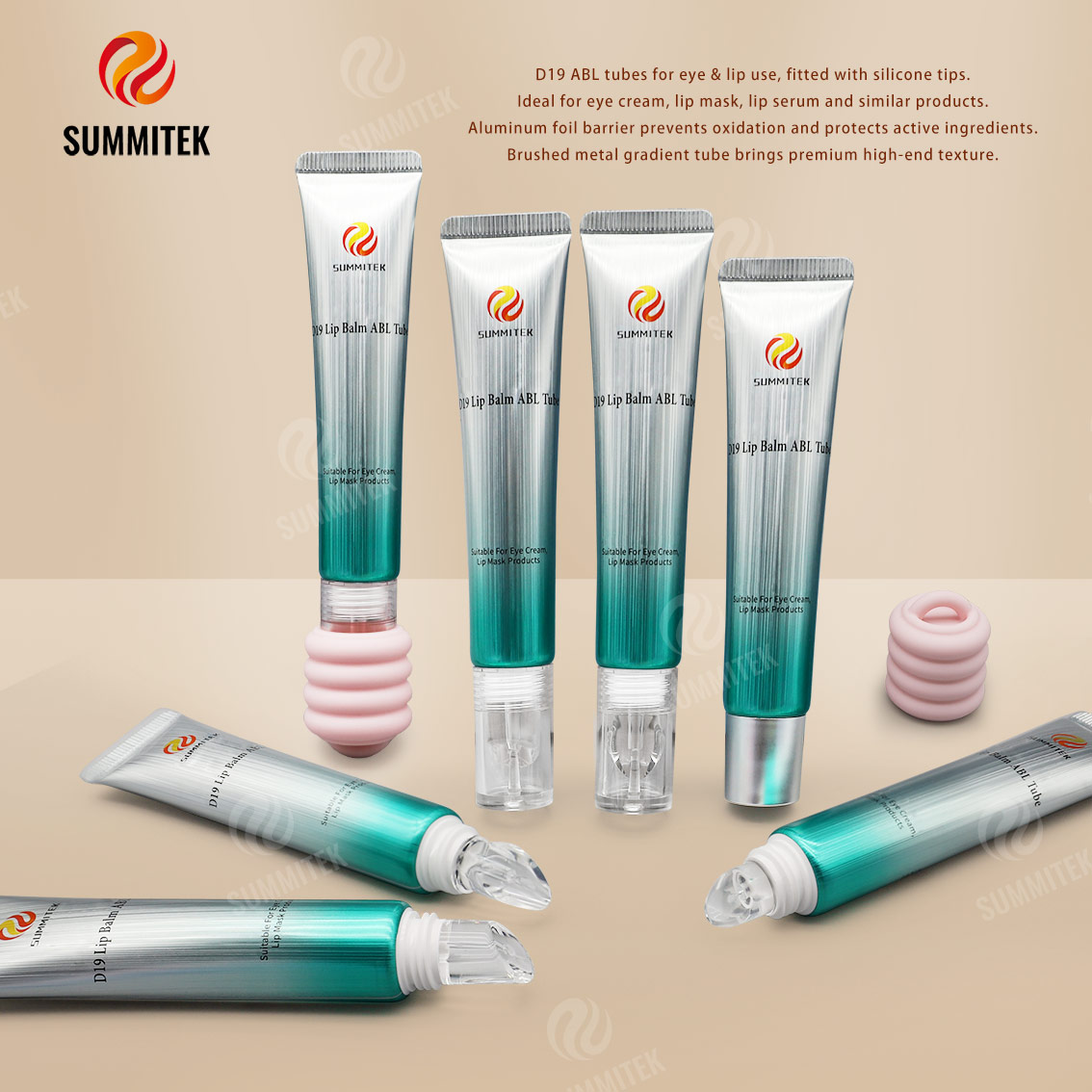D19 ABL Tubes with Silicone Tip &mdash; Eye & Lip Care Packaging