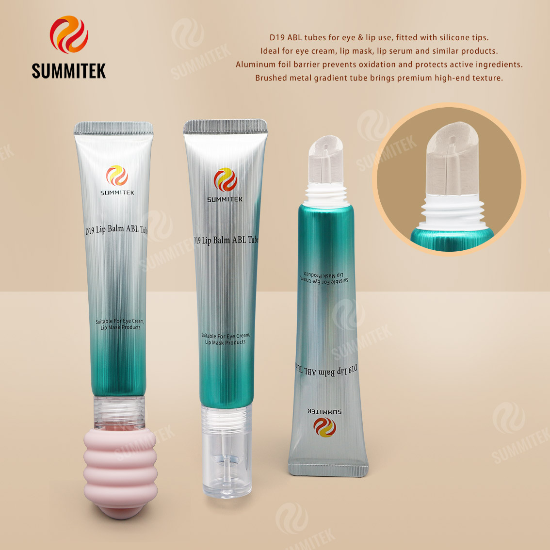 D19 ABL Tubes with Silicone Tip &mdash; Eye & Lip Care Packaging
