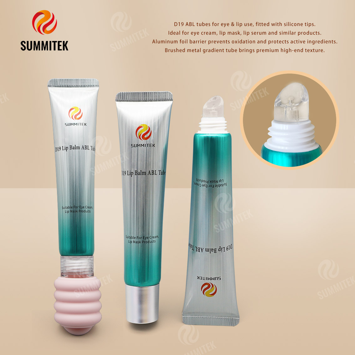 D19 ABL Tubes with Silicone Tip &mdash; Eye & Lip Care Packaging