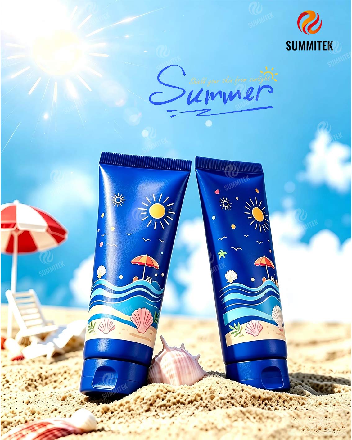 Custom Sunscreen Plastic Tubes | Luxury Sun Care Packaging