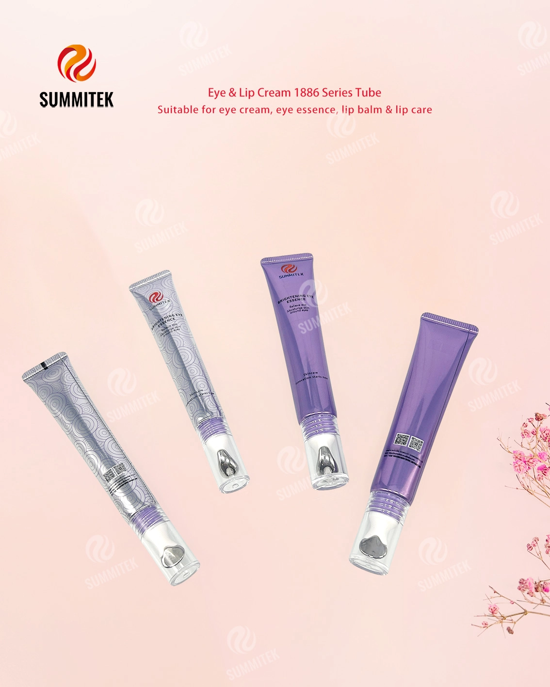 D16/D19 Eye & Lip Cream Tube | Metal Applicator Massage Head Packaging