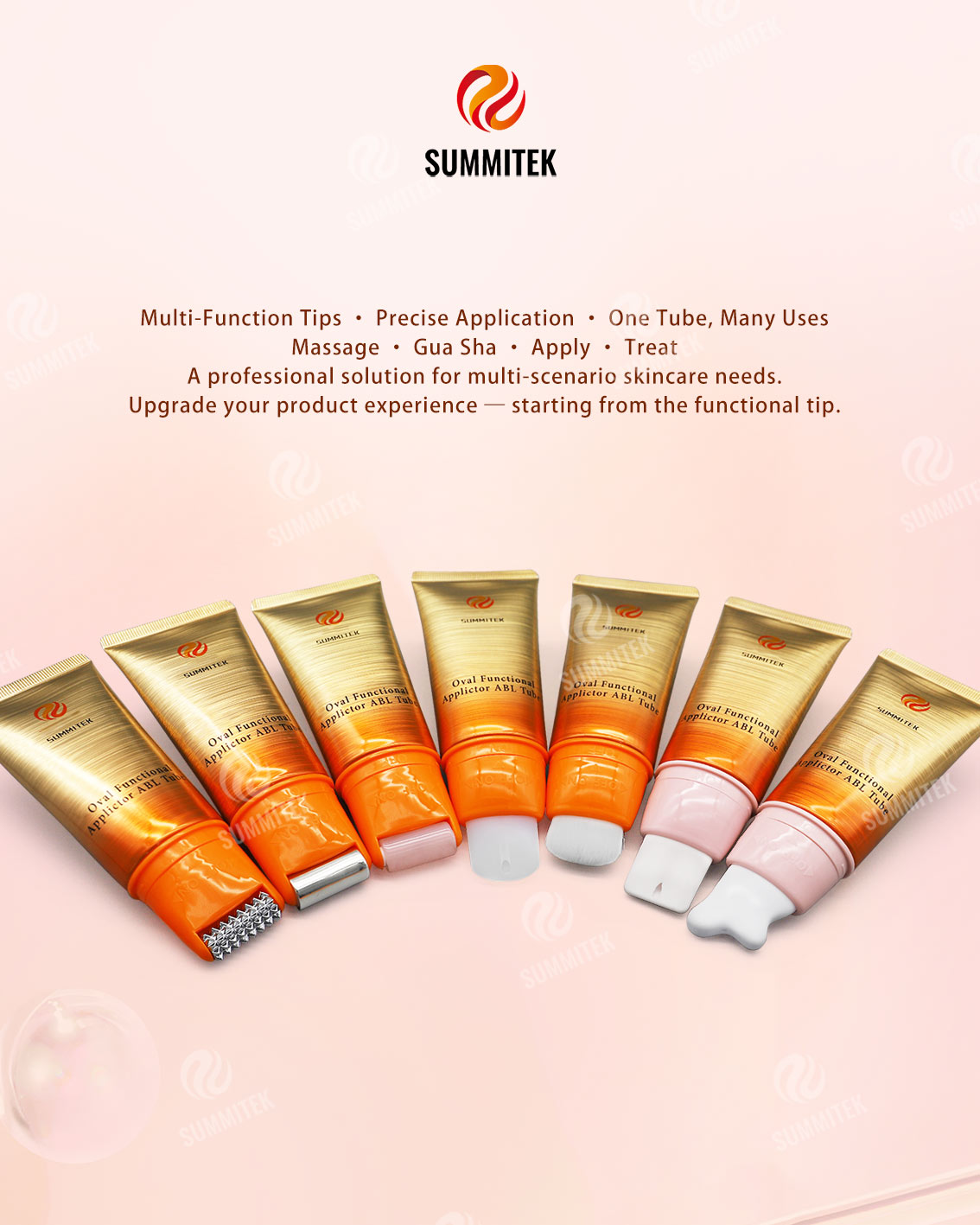 D35 Oval Functional Applicator ABL Tube | Multi-Head Skincare Packaging