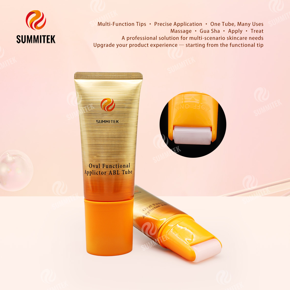 D35 Oval Functional Applicator ABL Tube | Multi-Head Skincare Packaging