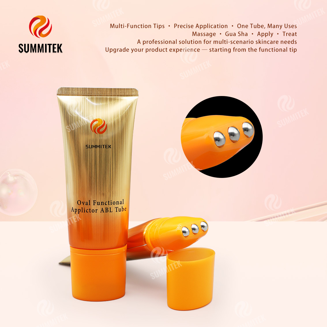 D40 Oval Functional Tube | Multi-Head Cleanser & Body Care Packaging
