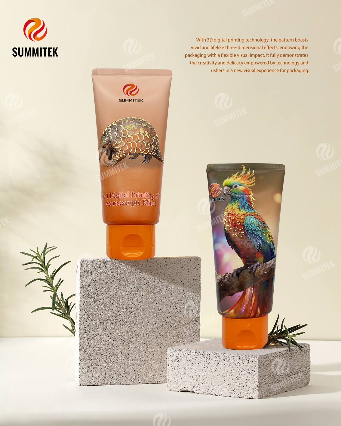 3D Stereoscopic Printing Tube | Digital Printed Cosmetic Packaging