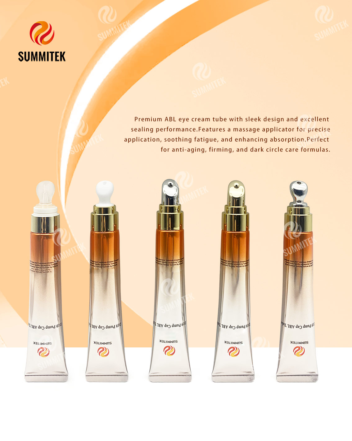 D19 Pump Cap ABL Eye Cream Tube | Ceramic & Metal Applicator