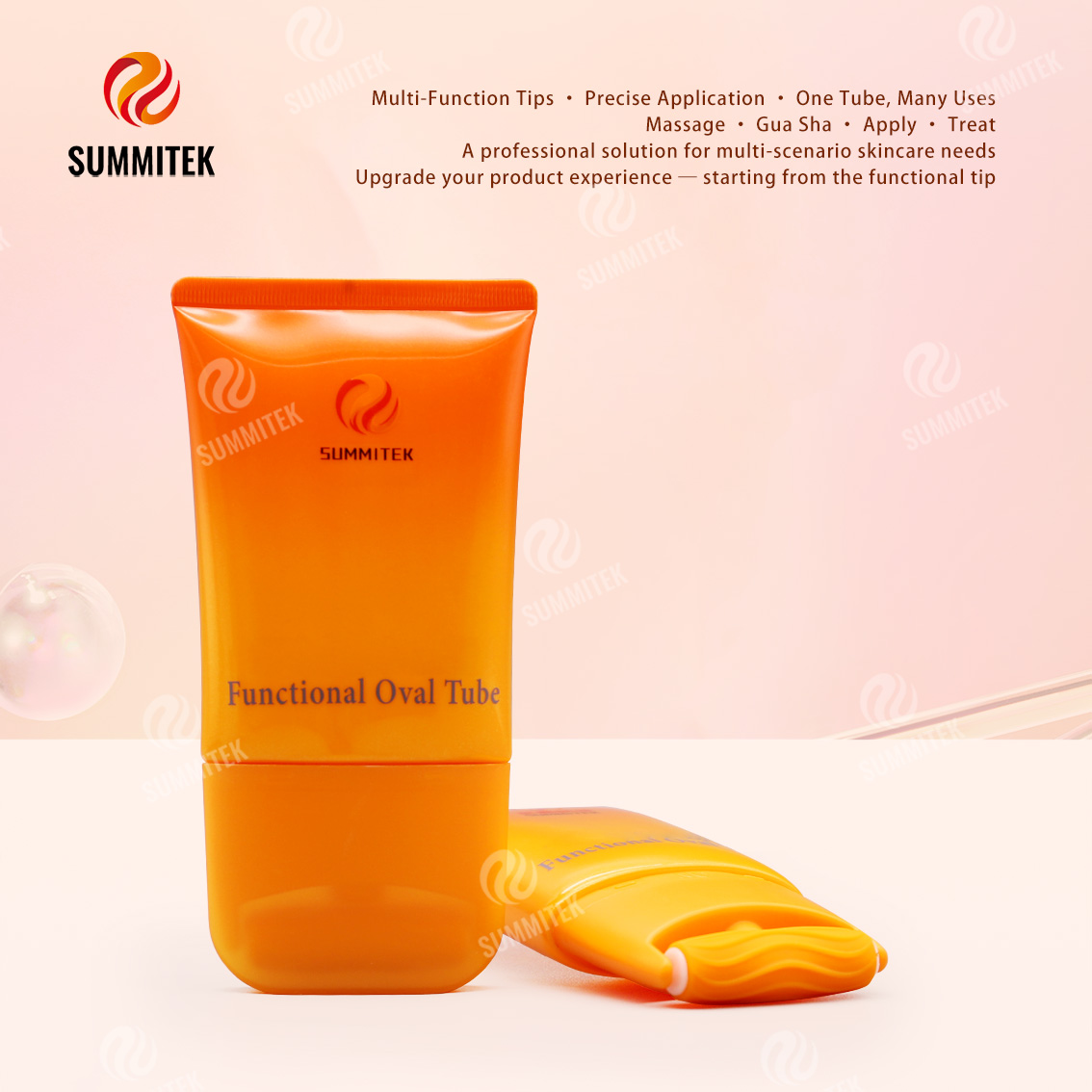D55 Functional Oval Tube | Multi-Tip Massage & Skincare Packaging