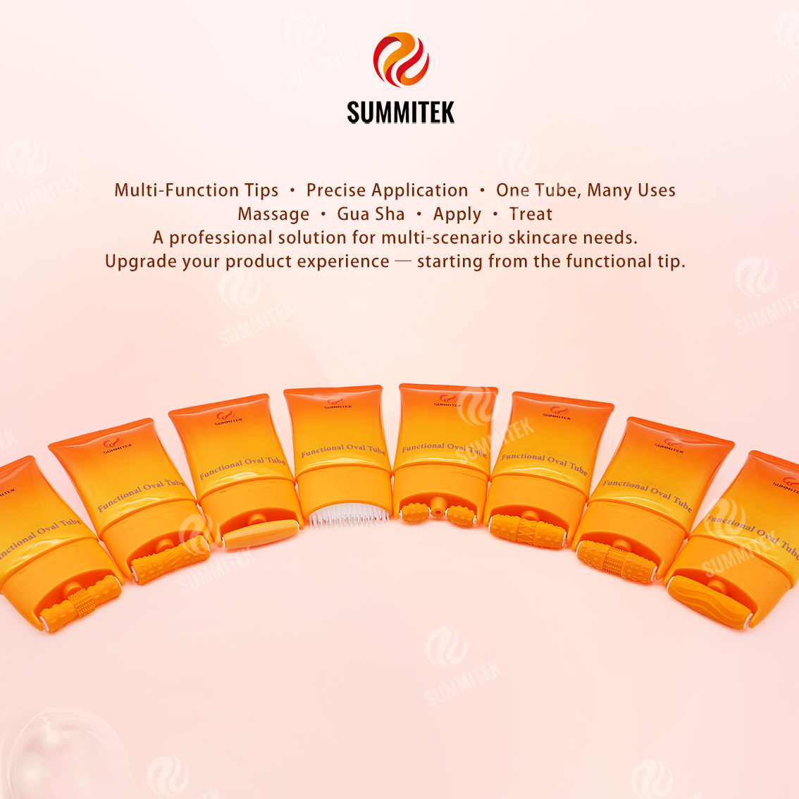 D55 Functional Oval Tube | Multi-Tip Massage & Skincare Packaging