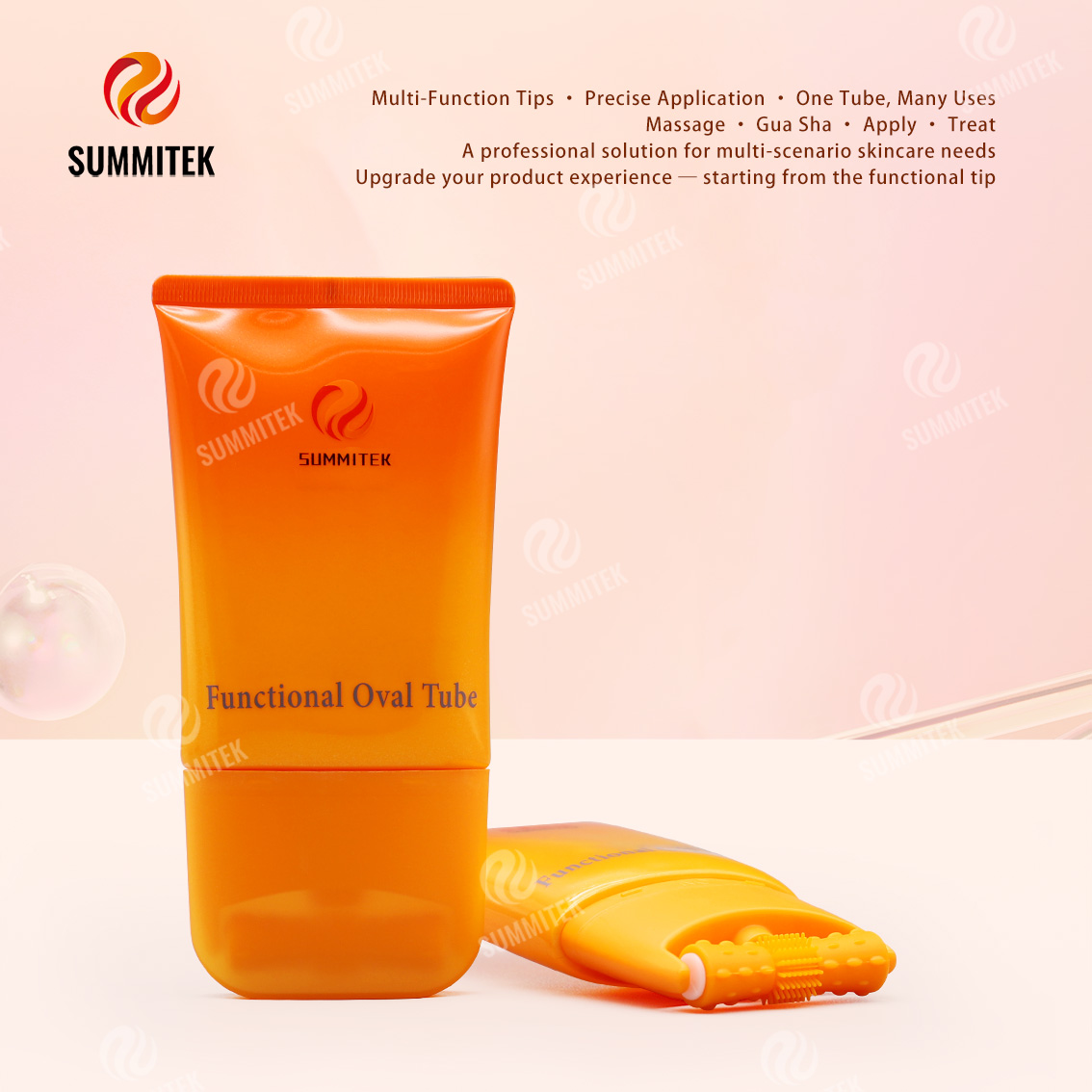 D55 Functional Oval Tube | Multi-Tip Massage & Skincare Packaging