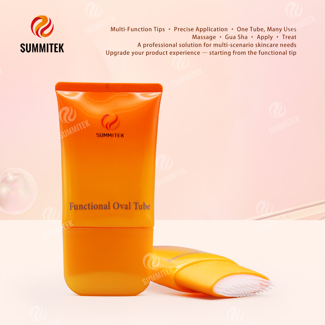 D55 Functional Oval Tube | Multi-Tip Massage & Skincare Packaging