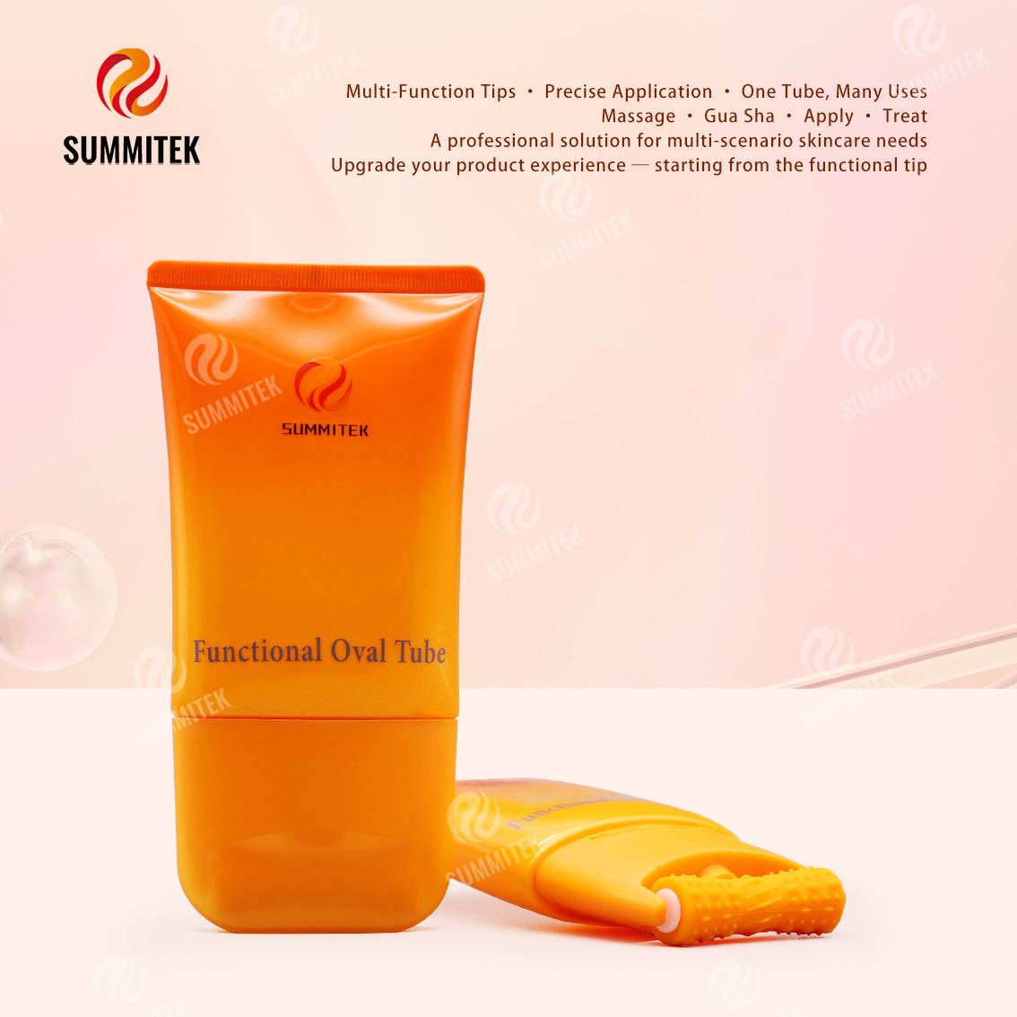 D55 Functional Oval Tube | Multi-Tip Massage & Skincare Packaging