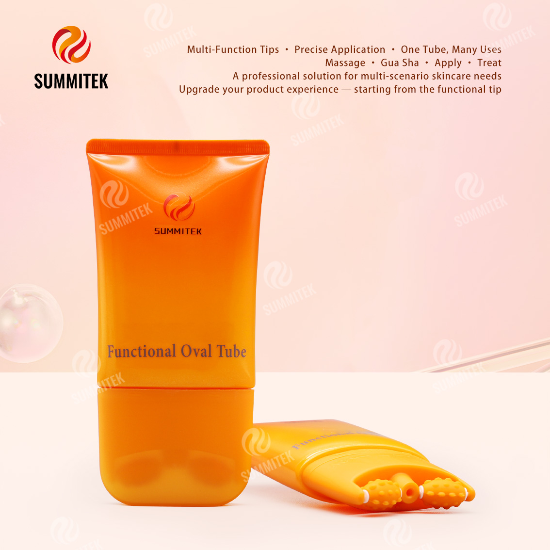 D55 Functional Oval Tube | Multi-Tip Massage & Skincare Packaging