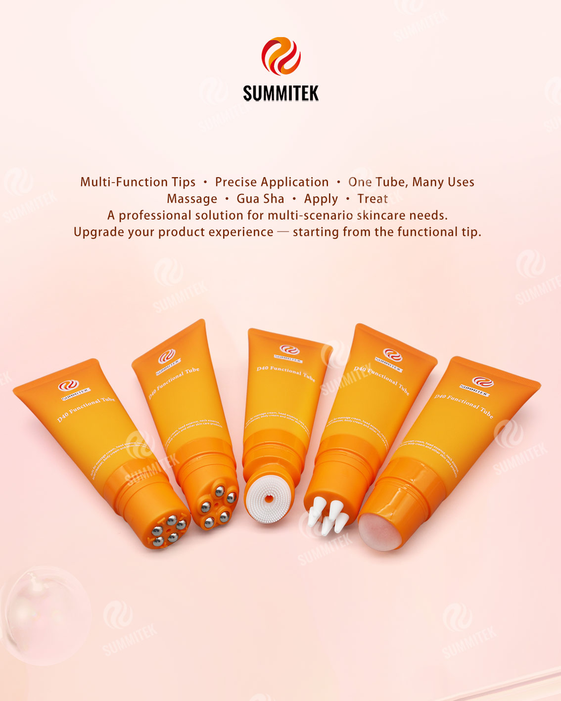 D40 Functional Tube | Multi-Tip Massage & Skincare Packaging