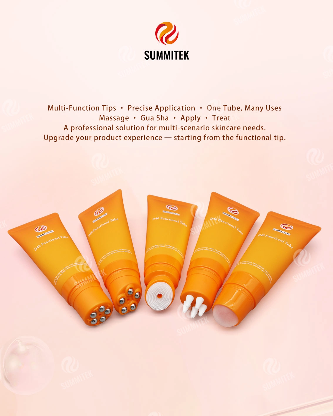 D40 Functional Tube | Multi-Tip Massage & Skincare Packaging