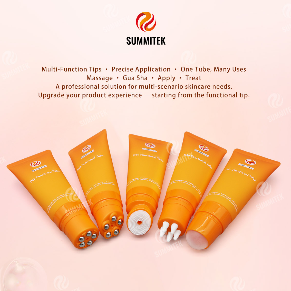 D40 Functional Tube | Multi-Tip Massage & Skincare Packaging