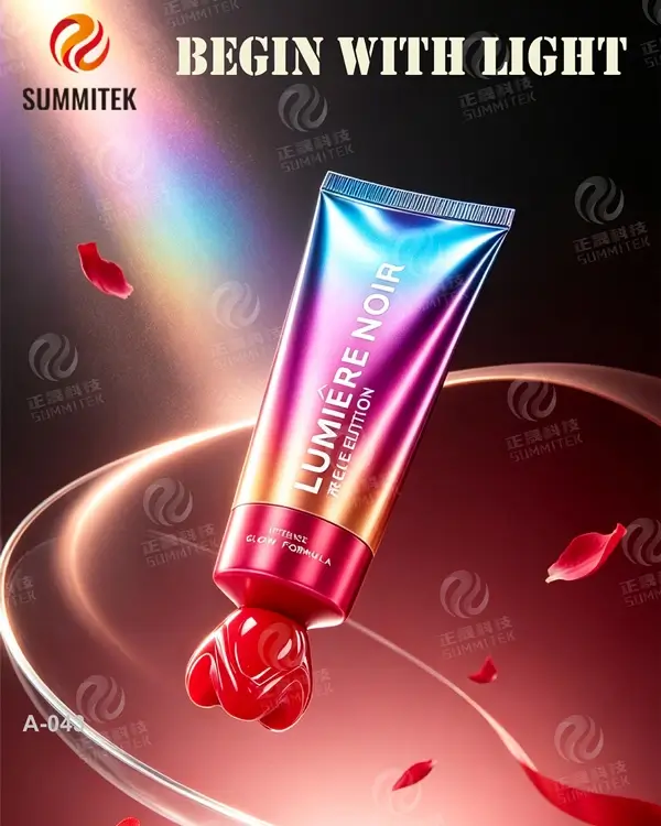 Heart-shaped Special Cap Tube | Gradient Iridescent Cosmetic Packaging