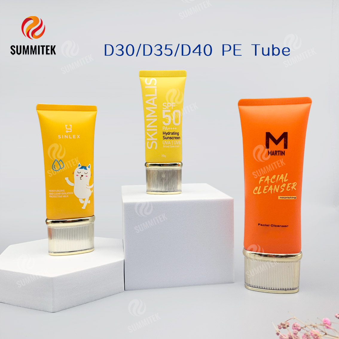 Short Nozzle Electroplated Screw Cap Tube | D30/D35/D40 Sizes Skincare Packaging