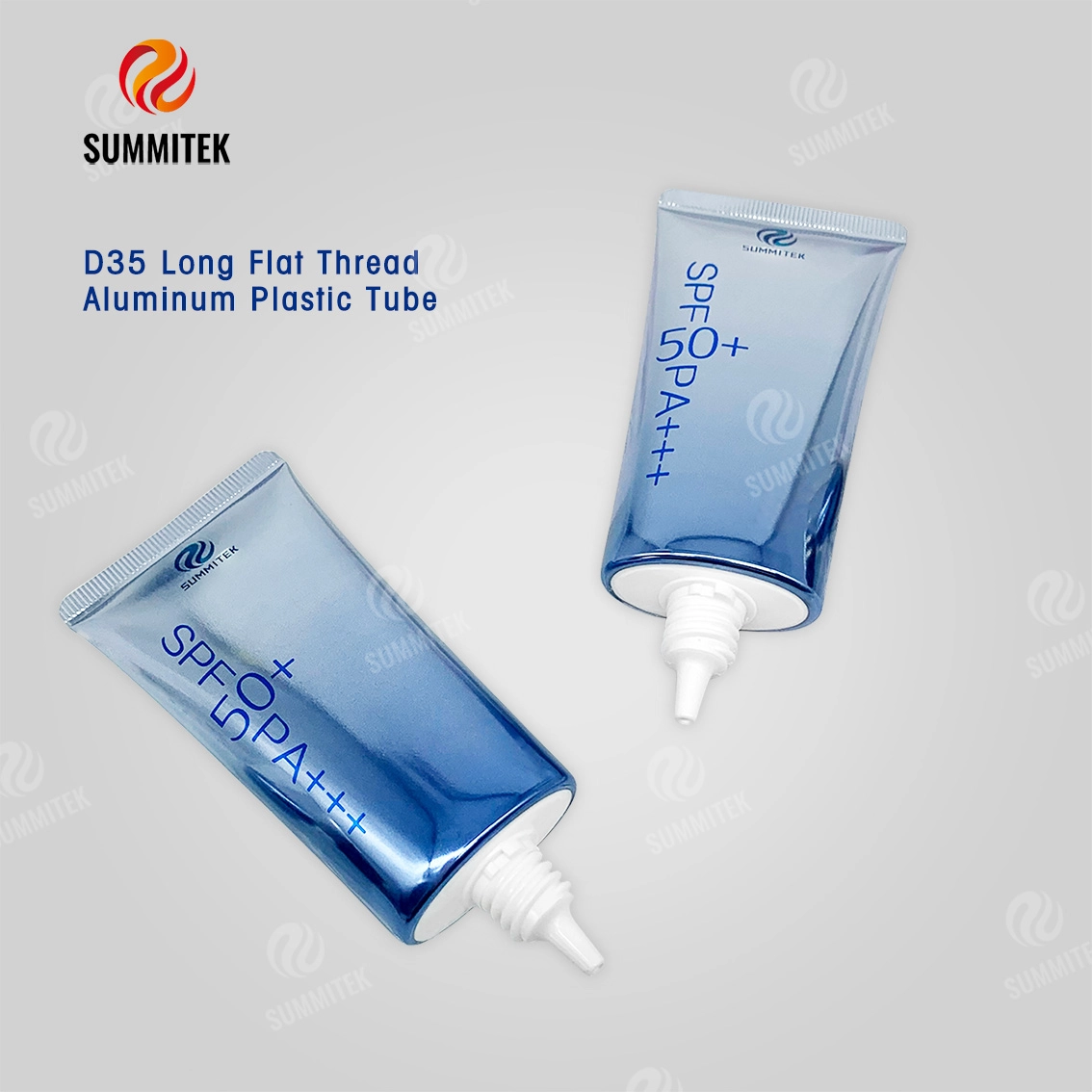 D35 Long Nozzle ABL Tube | Matte Electroplated Cap Gradient Print Sunscreen Packaging