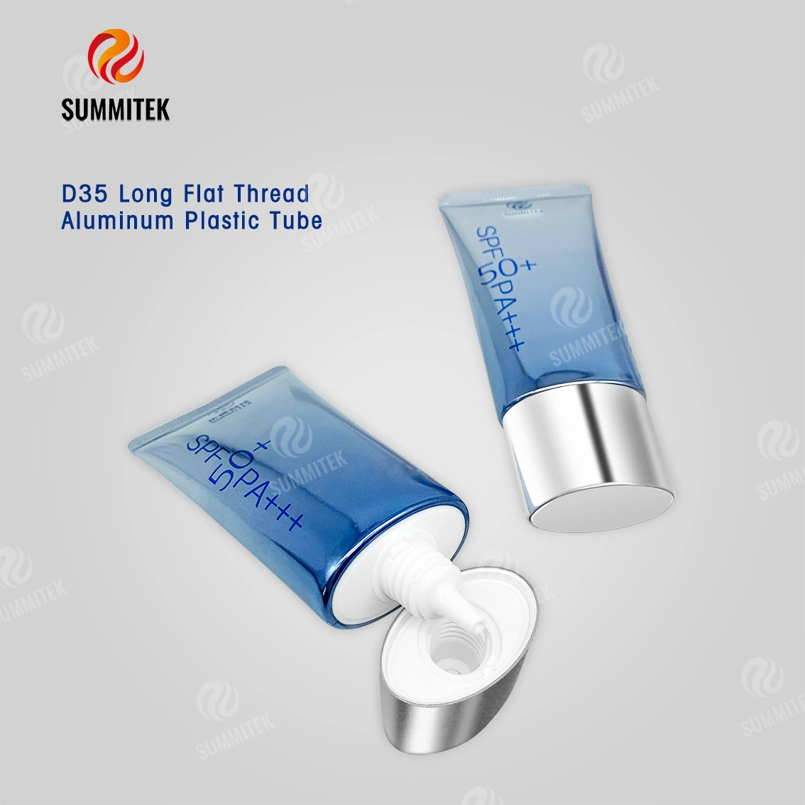 D35 Long Nozzle ABL Tube | Matte Electroplated Cap Gradient Print Sunscreen Packaging