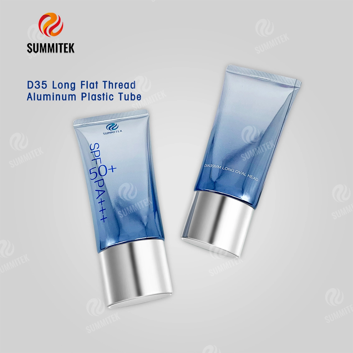 D35 Long Nozzle ABL Tube | Matte Electroplated Cap Gradient Print Sunscreen Packaging