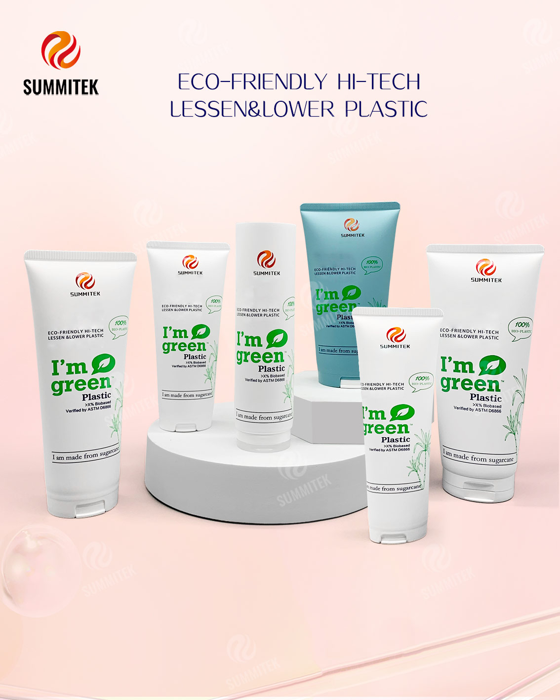 D35/D40 Sugarcane Bioplastic Tube | I'm Green&trade; Eco Cosmetic Packaging