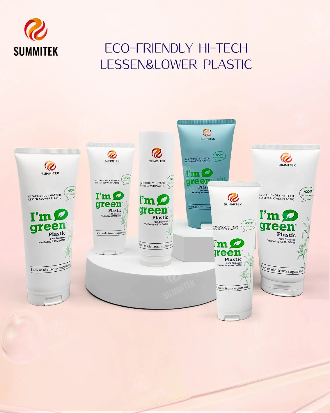D35 D40 Sugarcane Bio-Based PE Tube for Natural Skincare Packaging