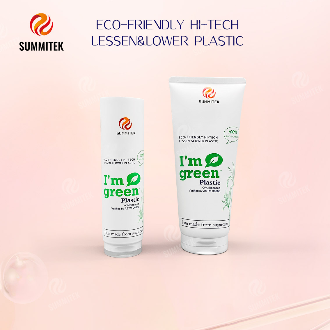 D35 D40 Sugarcane Bio-Based PE Tube for Natural Skincare Packaging