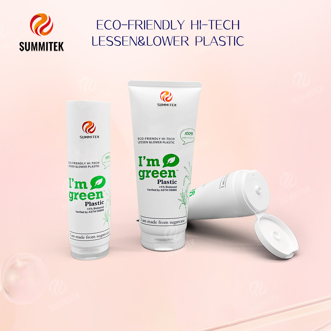 D35 D40 Sugarcane Bio-Based PE Tube for Natural Skincare Packaging