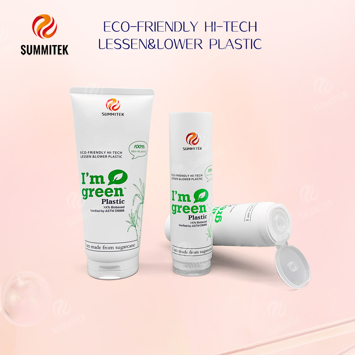 D35/D40 Sugarcane Bioplastic Tube | I'm Green&trade; Eco Cosmetic Packaging