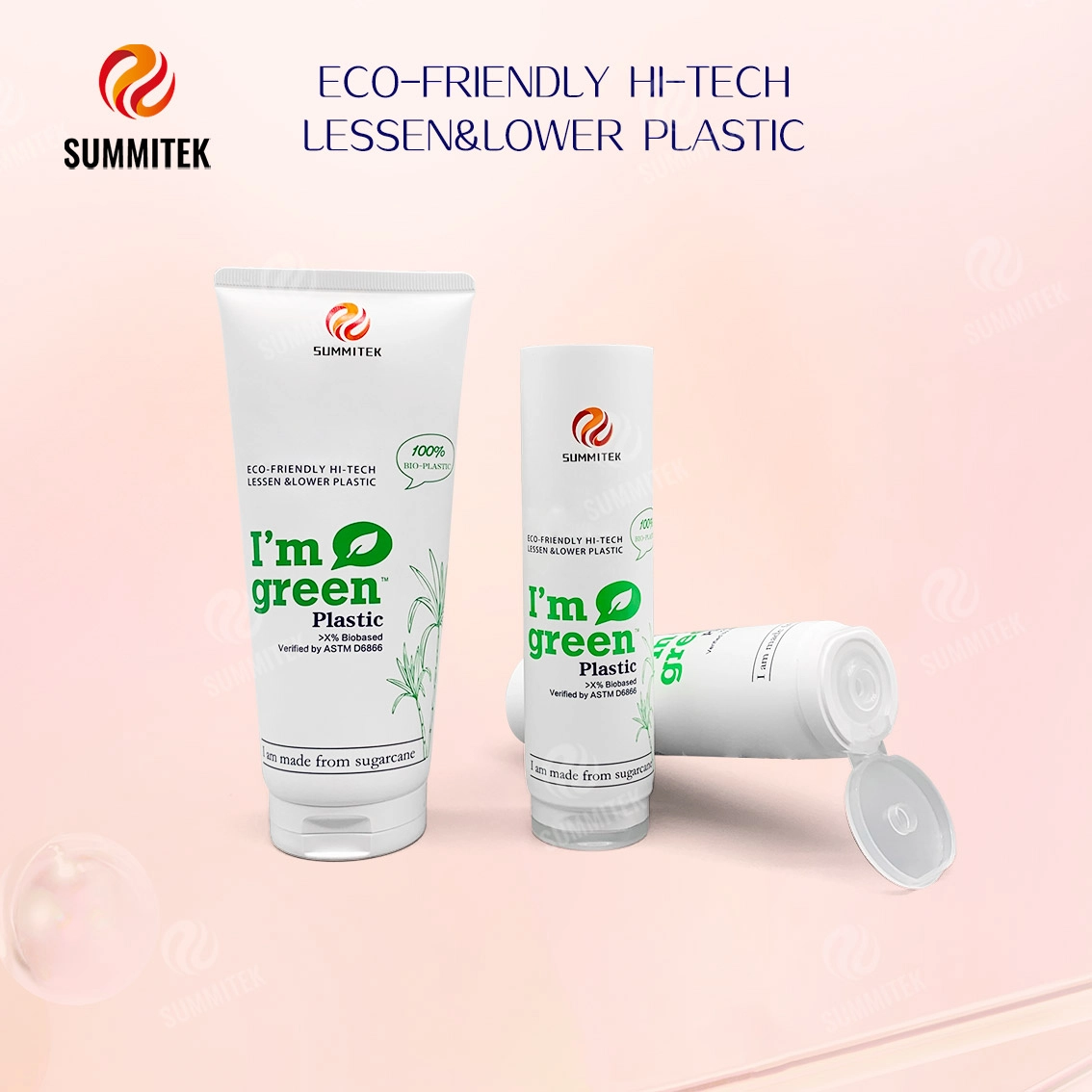 D35 D40 Sugarcane Bio-Based PE Tube for Natural Skincare Packaging