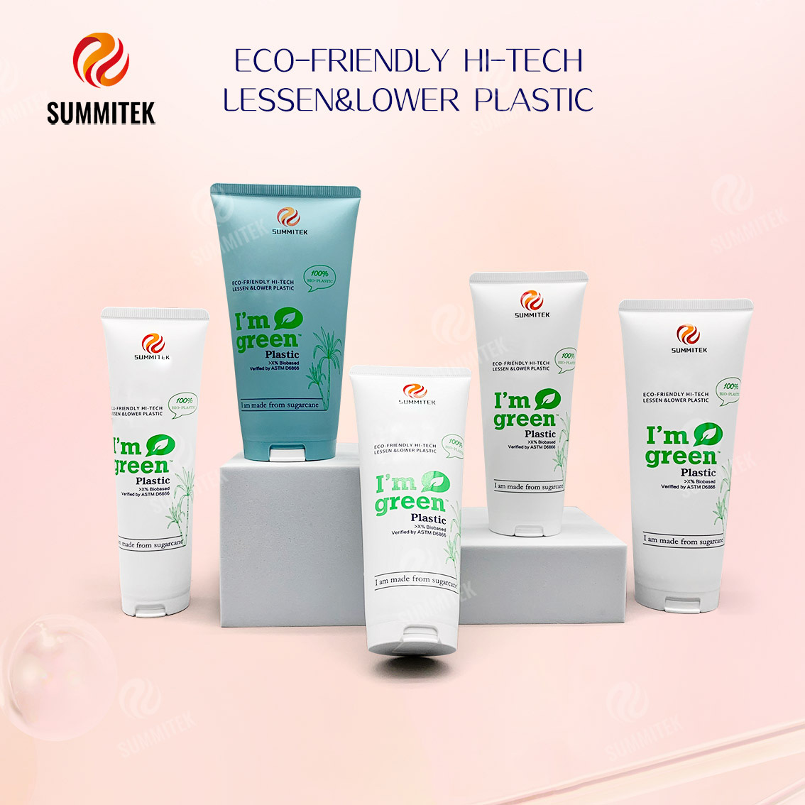 D35 D40 Sugarcane Bio-Based PE Tube for Natural Skincare Packaging