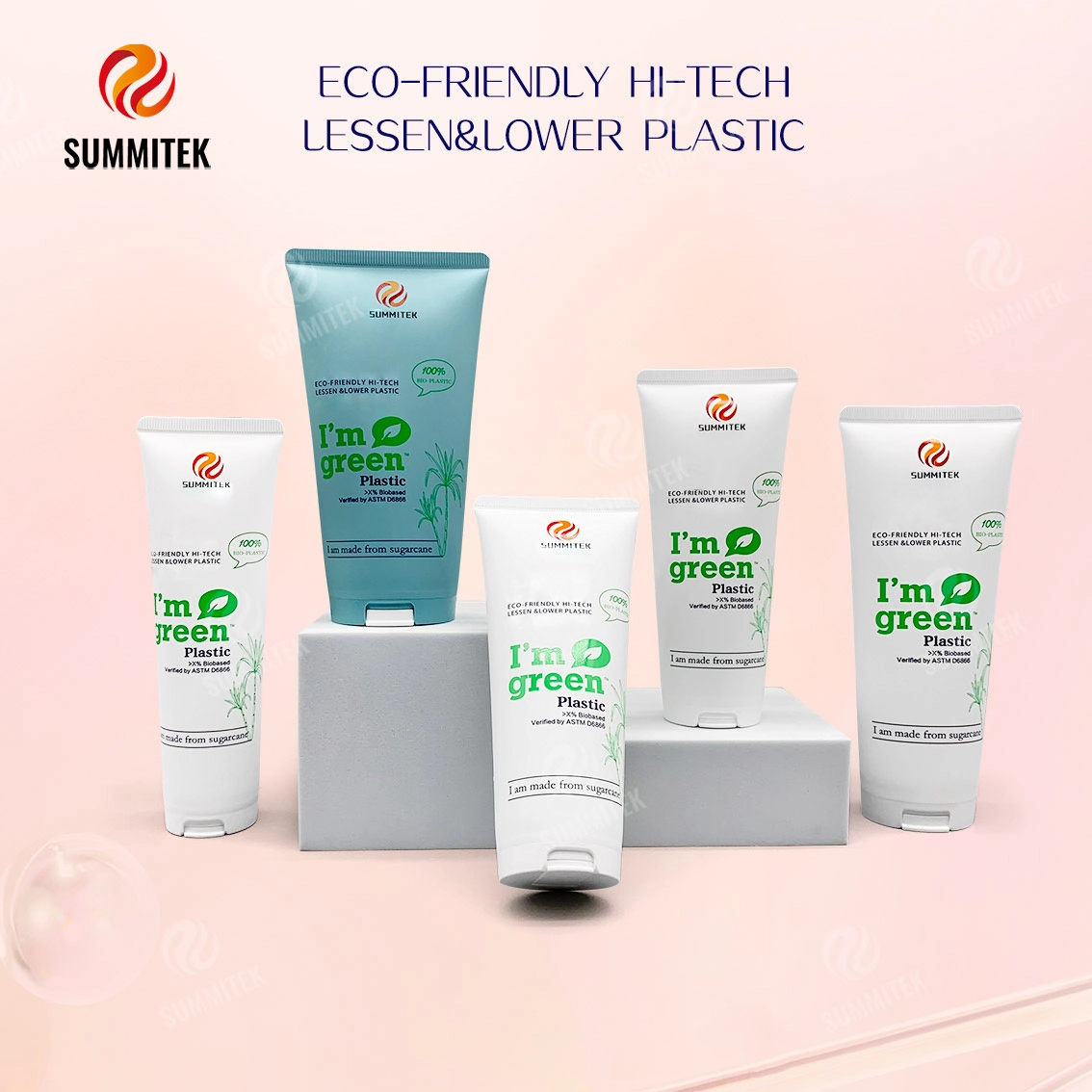D35 D40 Sugarcane Bio-Based PE Tube for Natural Skincare Packaging