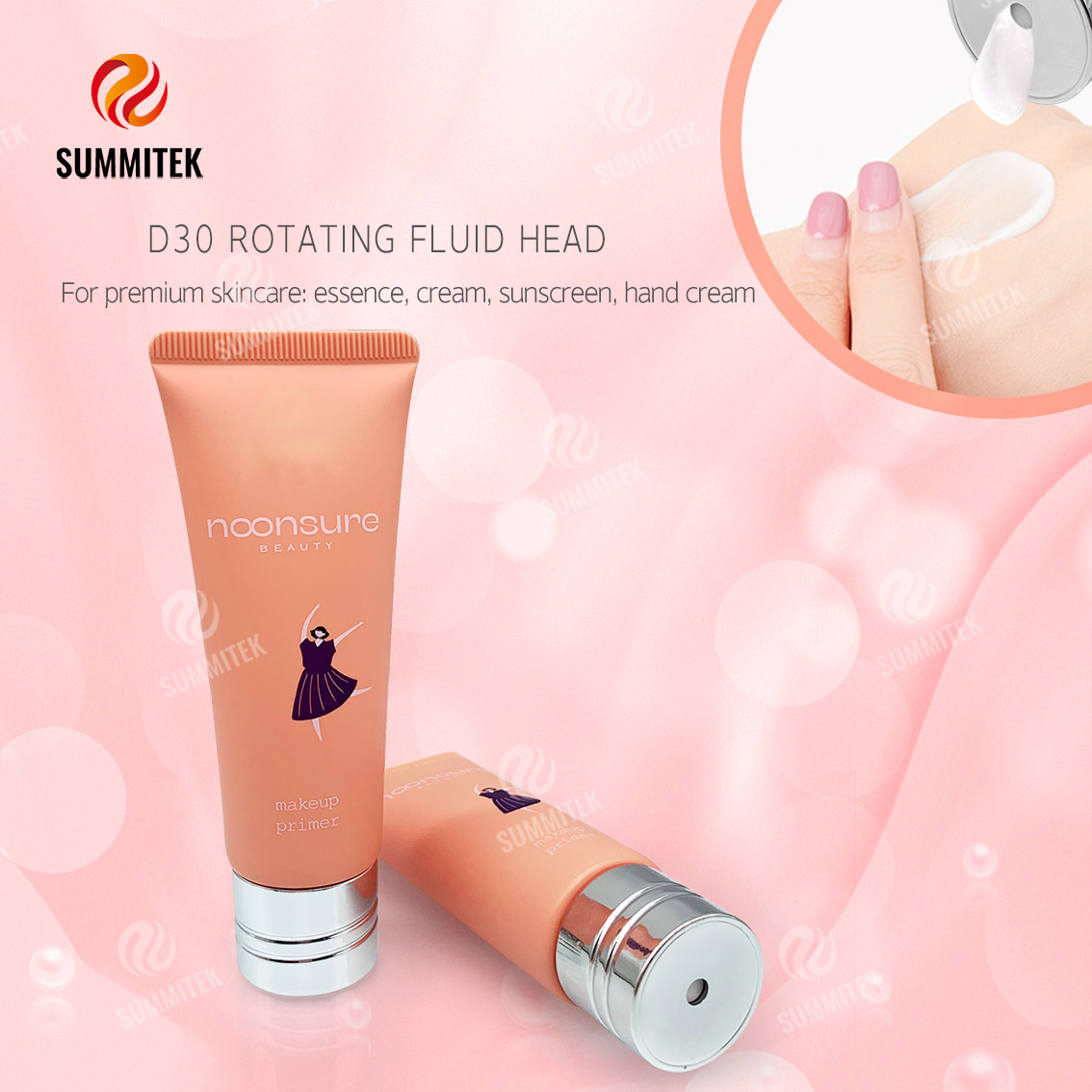 D30 Rotating Dispensing Head Tube | Silver Electroplated ON/OFF Cap