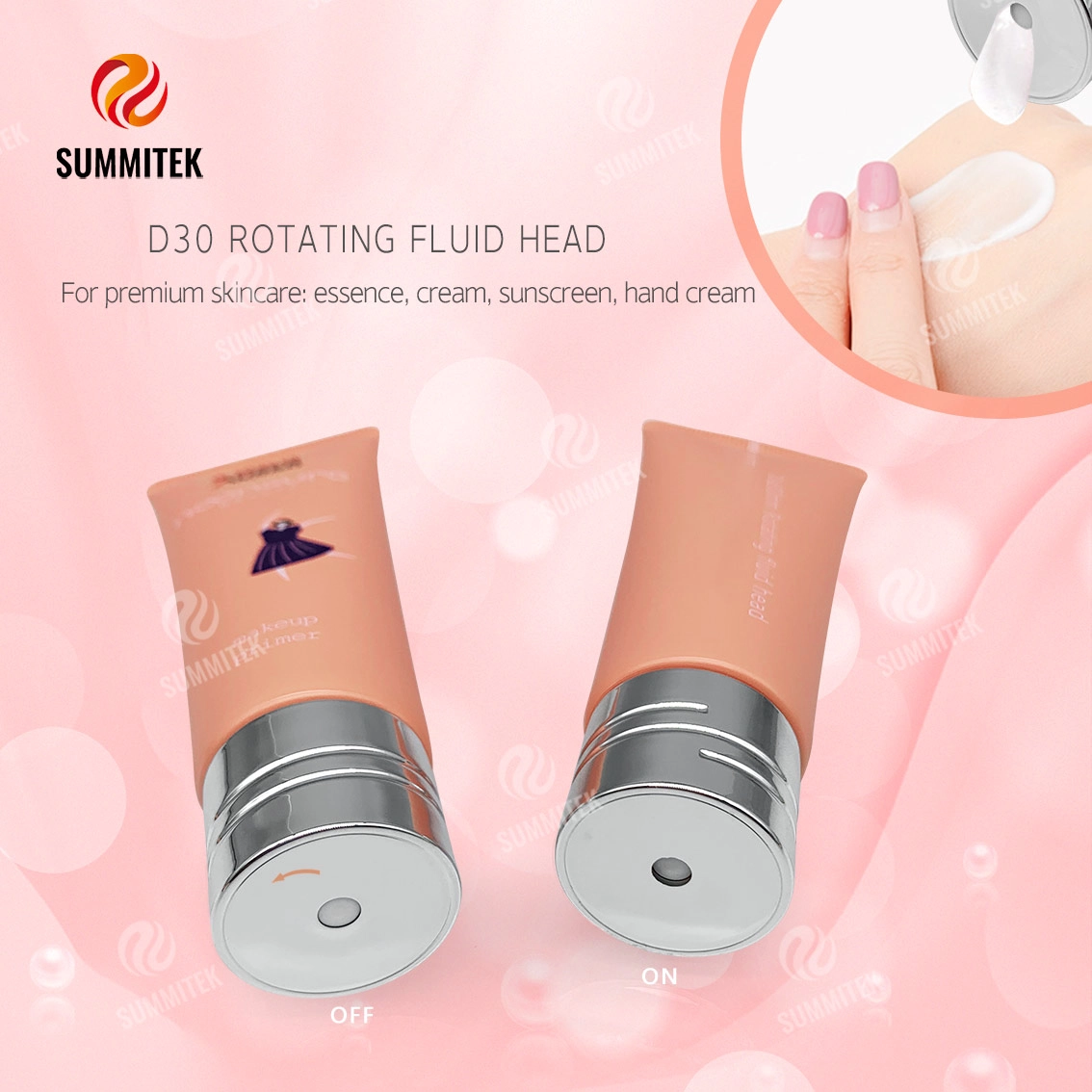 D30 Rotating Dispensing Head Tube | Silver Electroplated ON/OFF Cap