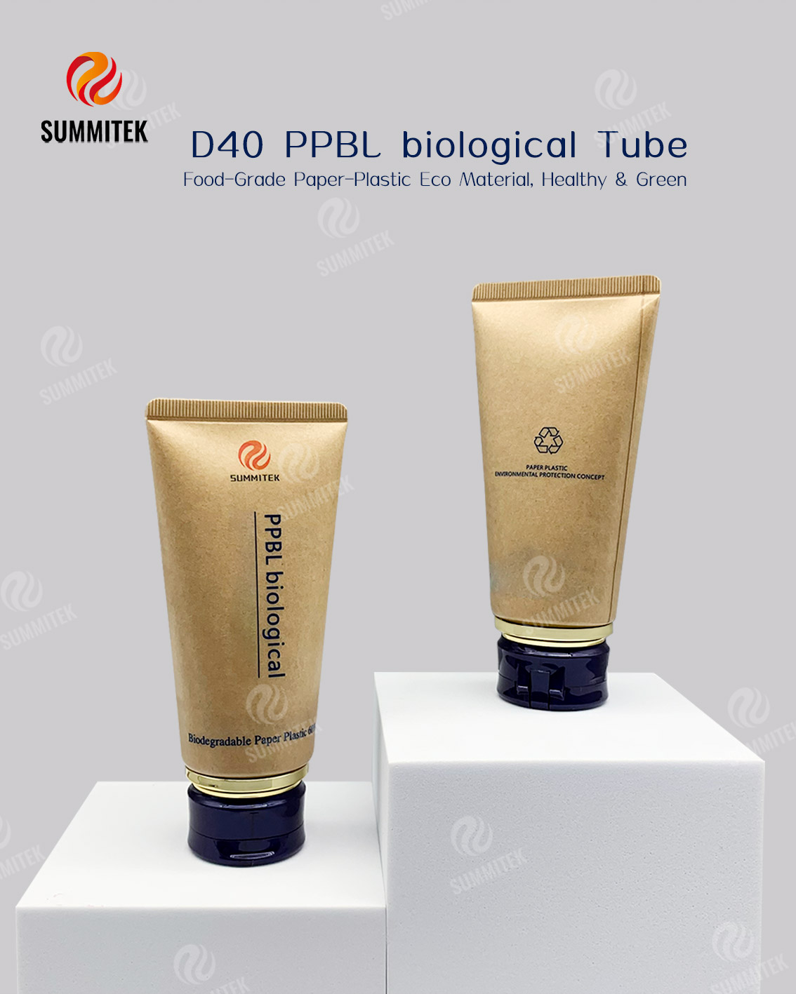 D40 Biodegradable Paper Tube | 60% PPBL Eco Cosmetic Packaging
