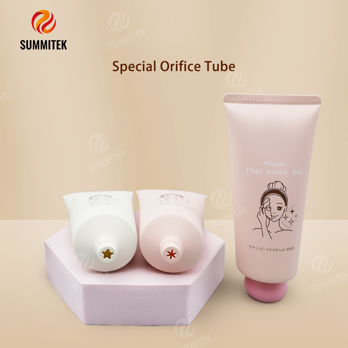 Special Orifice Tube with Crystal Gold Cap and Cute Round Cap