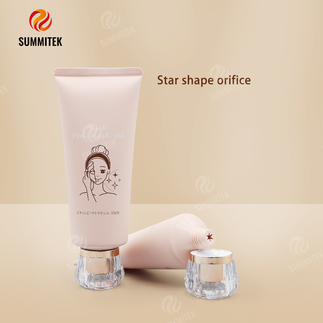 Special Orifice Tube with Crystal Gold Cap and Cute Round Cap