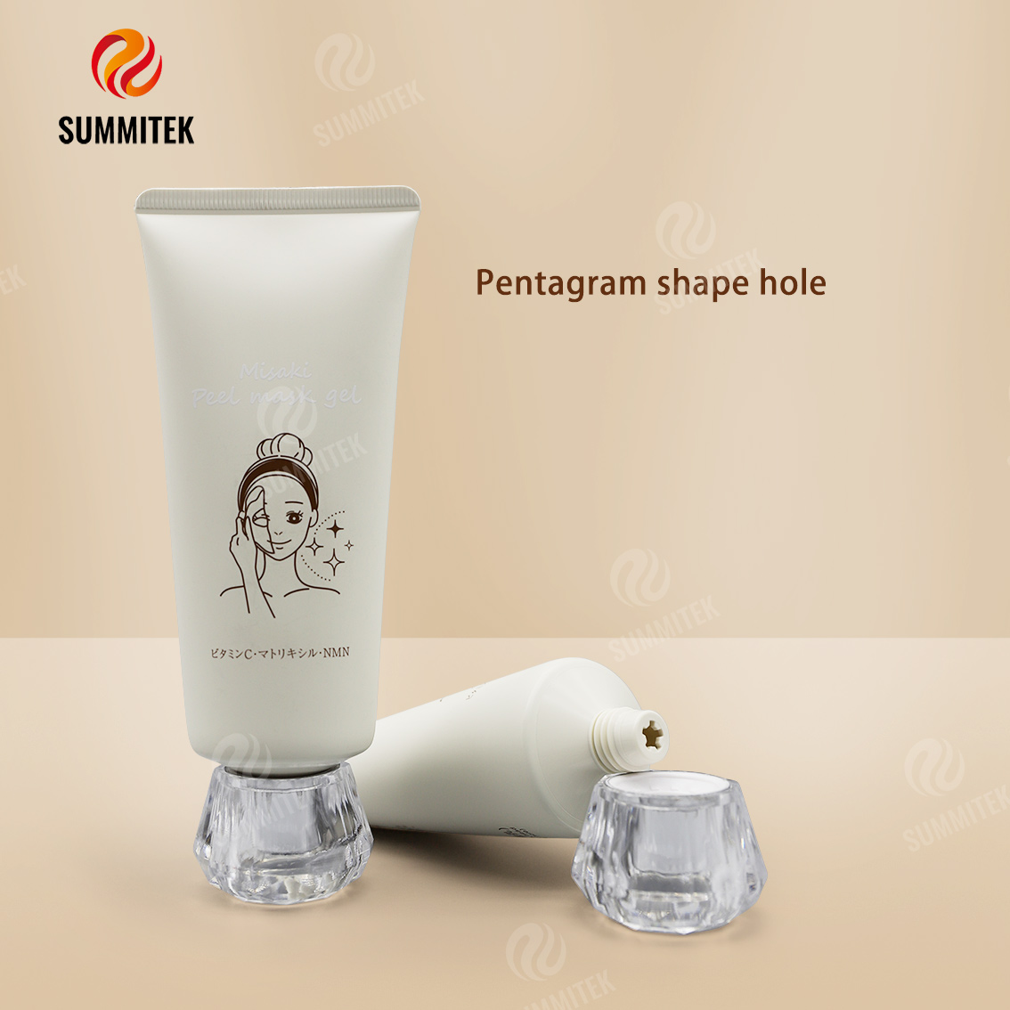 Special Orifice Tube with Crystal Gold Cap and Cute Round Cap
