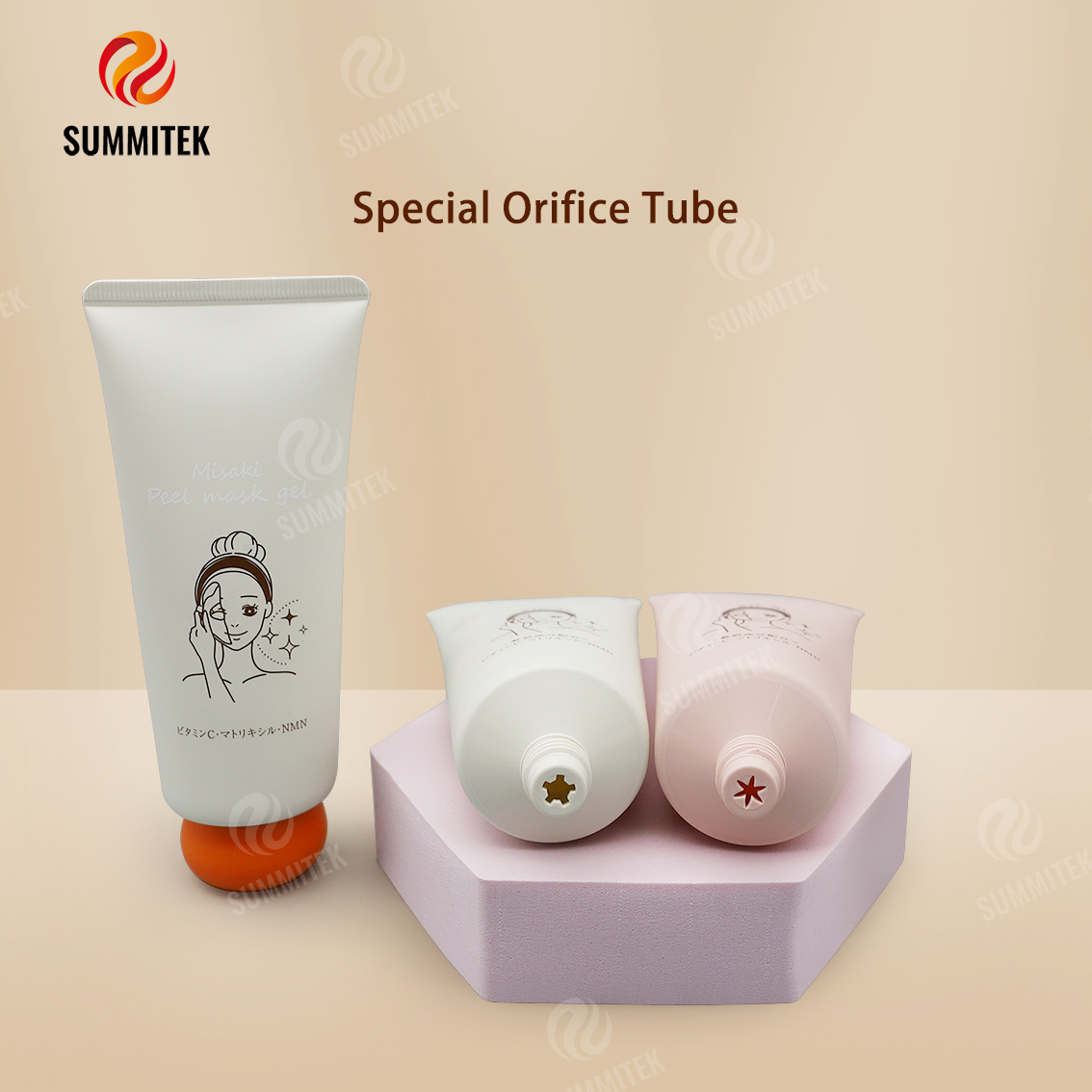 Special Orifice Tube with Crystal Gold Cap and Cute Round Cap