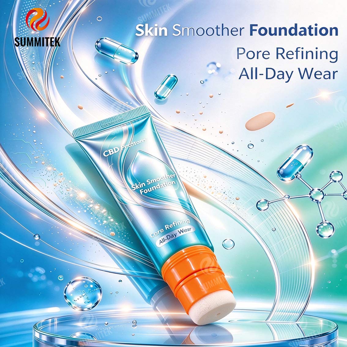D30 Press-on Sponge Puff Applicator Tube for Liquid Foundation