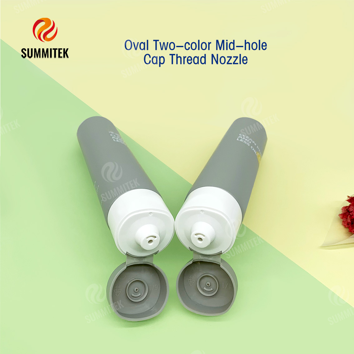 Dual Chamber Mix Tube with Oval and Mid Hole Dual Outlet for Foaming Cleanser